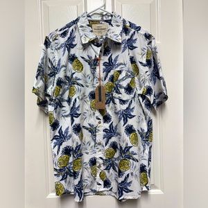 NWT Weatherproof Vintage Men's Cotton Button Down Tropical Print Size Large🌴